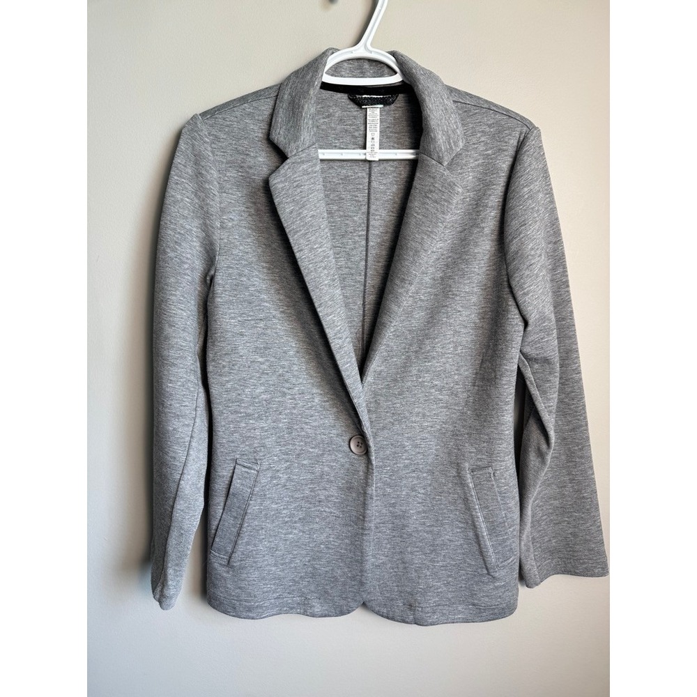 Diadora Heather Gray Jersey Knit Blazer Jacket Medium Casual Professional Staple